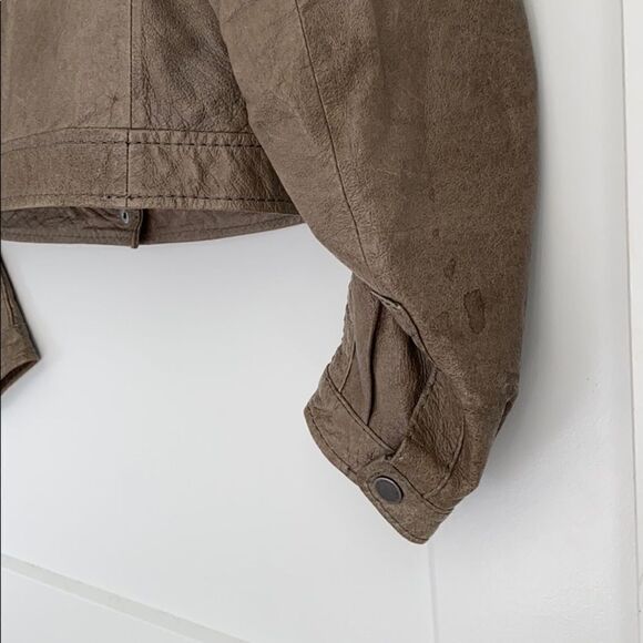 BCBGMAXAZARIA leather Snap Collar Moto Bomber Jacket Small EUC - Picture 15 of 15